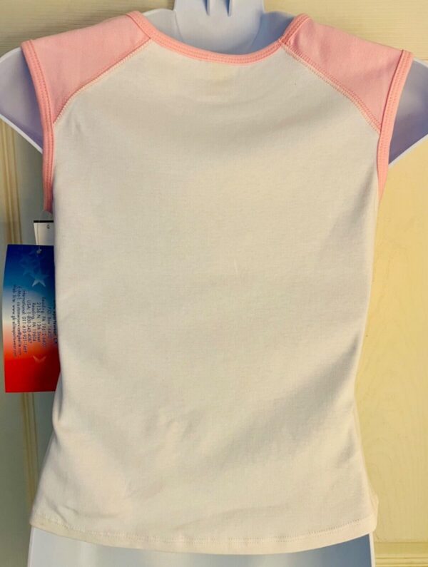 GK DANCE GRAPIC GIRLS SMALL RAGLAN CAP SLV WHITE PINK COTTON TOP Sz CS NWT! - Image 6