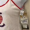 GK CAMISOLE PJ TOP LADIES MEDIUM FOREVER CHEER WHITE COTTON RED FOIL TRIM Sz AM - Image 4