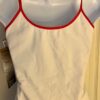 GK CAMISOLE PJ TOP LADIES MEDIUM FOREVER CHEER WHITE COTTON RED FOIL TRIM Sz AM - Image 5