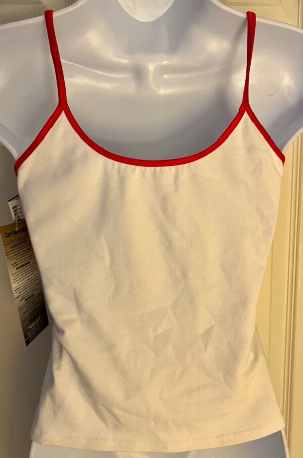 GK CAMISOLE PJ TOP LADIES MEDIUM FOREVER CHEER WHITE COTTON RED FOIL TRIM Sz AM - Image 5