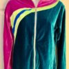 GK WARM UP JACKET ADULT SMALL PINK GREEN VELVET GYMNASTICS DANCE CHEER SKATE S