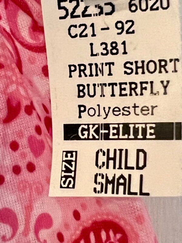 GK COOL & FUN STUFF GIRLS SMALL PINK & RED POLY BUTTERFLY PRINT SHORTS S (7/8) - Image 6