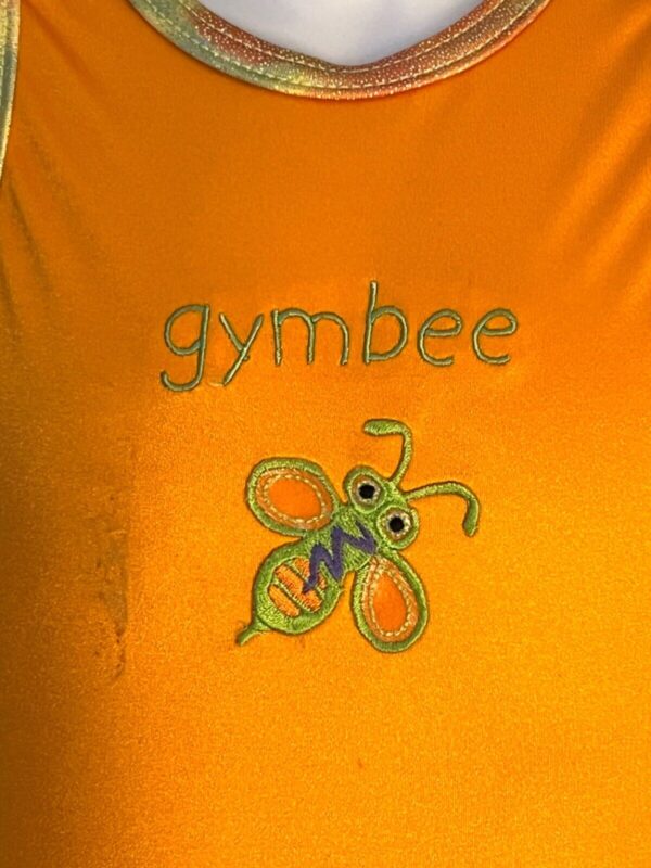 GK "GYMBEE" CHILD X-SMALL ORANGE FOIL TRIM BEE GYMNASTICS DANCE TANK LEOTARD XS - Image 2