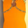 GK "GYMBEE" CHILD X-SMALL ORANGE FOIL TRIM BEE GYMNASTICS DANCE TANK LEOTARD XS - Image 8