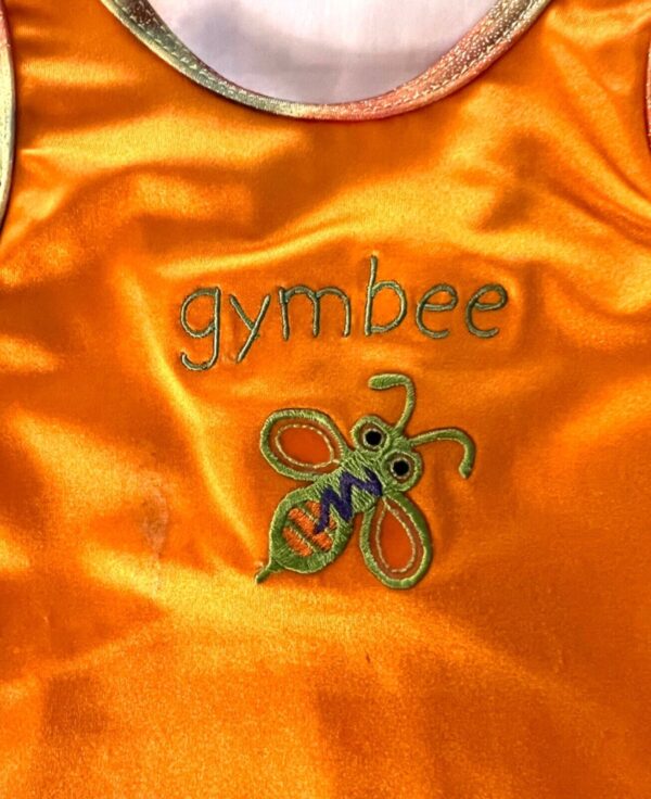 GK "GYMBEE" CHILD X-SMALL ORANGE FOIL TRIM BEE GYMNASTICS DANCE TANK LEOTARD XS - Image 11