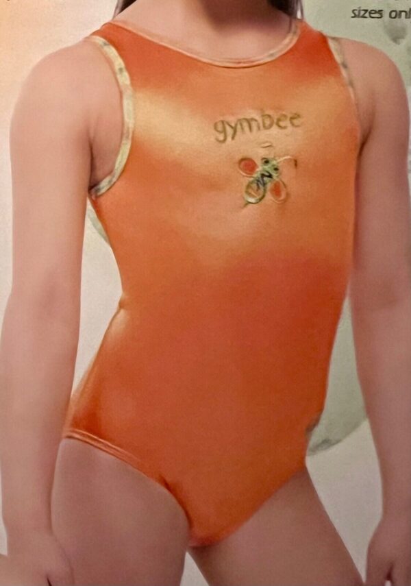 GK "GYMBEE" CHILD X-SMALL ORANGE FOIL TRIM BEE GYMNASTICS DANCE TANK LEOTARD XS - Image 15