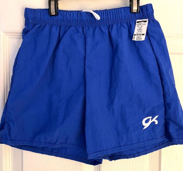 GK ROYAL SUPPLEX UNISEX CHILD MEDIUM NYLON GYMNAST RUNNING SHORTS  Sz CM NWT!