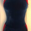 GK ICE FIGURE SKATE LADIES SMALL RED BLUE VELVET TURTLENECK HALTER DRESS Sz AS