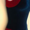 GK ICE FIGURE SKATE LADIES SMALL RED BLUE VELVET TURTLENECK HALTER DRESS Sz AS - Image 3