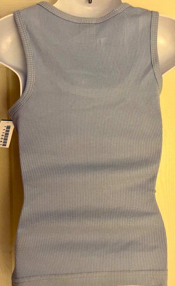 GK SKATE TANK TOP GIRLS SMALL BLUE RIBBED COTTON SILVER CREST GRAPHIC Sz CS NWT! - Image 5