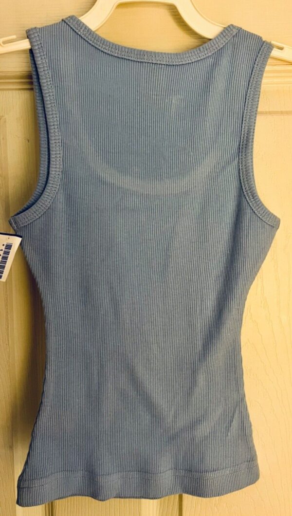 GK SKATE TANK TOP GIRLS SMALL BLUE RIBBED COTTON SILVER CREST GRAPHIC Sz CS NWT! - Image 7