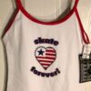 GK CAMISOLE PJ TOP ADULT MEDIUM FOREVER SKATE WHITE COTTON RED FOIL TRIM SZ M - Image 7