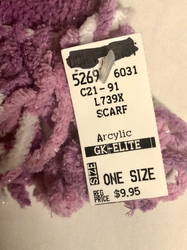 GIRLâ€™S KNIT SCARF LILAC CHENILLE SPARKLE CHILD ONE SIZE by GK Elite NWT! - Image 4