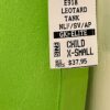 GK GREEN CHILD X-SMALL FOIL CATERPILLAR ACCENT GYMNASTICS DANCE TANK LEOTARD XS - Image 7