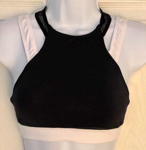 GK ALL STAR V-UP CHEER CROP TOP ADULT SMALL BLACK DRY TECH BLACK MESH AS NWT!