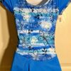 GK ICE FIGURE SKATE DRESS ADULT SMALL CAP SLV MATTE TRICOT PRINT T-SHIRT AS NWT! - Image 2