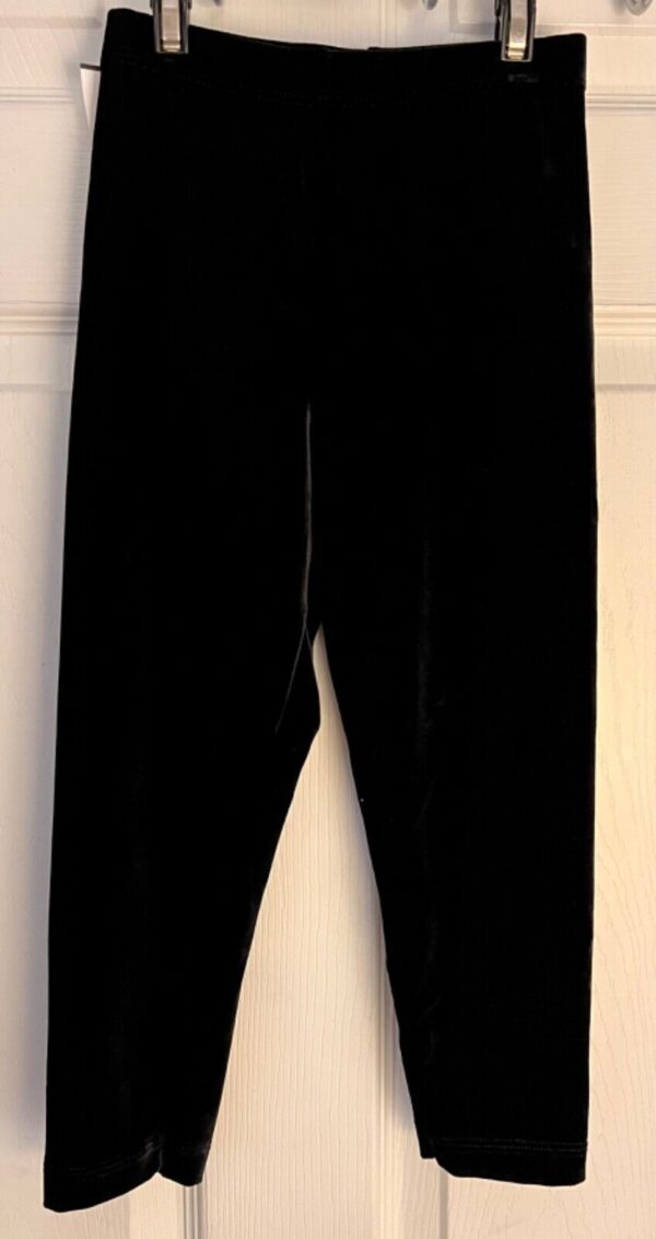 GK ELITE GIRLS LARGE BLACK SMOOTH VELVET CROP CAPRI TIGHTS Sz CL NWT! - Image 3