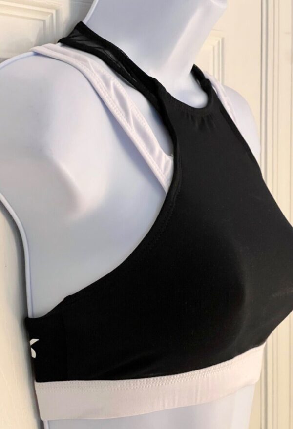 GK ALL STAR V-UP CHEER CROP TOP ADULT SMALL BLACK DRY TECH BLACK MESH AS NWT! - Image 3