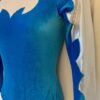 GK TURQUOISE VELVET ADULT SMALL LgSLV SILVER FOIL GYMNAST DANCE LEOTARD Sz AS - Image 4