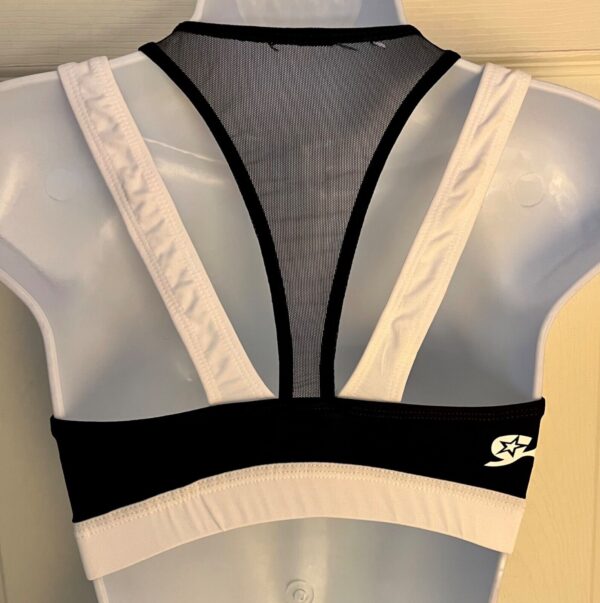 GK ALL STAR V-UP CHEER CROP TOP ADULT SMALL BLACK DRY TECH BLACK MESH AS NWT! - Image 5