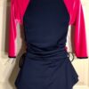 GK ELITE ADULT X-SMALL 3/4 SLV 2PC ICE FIGURE SKATE SET PINK VELVET NAVY N/S AXS - Image 3
