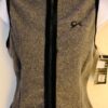 GK GRAY VEST ADULT MEDIUM POLYESTER FLEECE VELVET TRIM FRONT ZIP SKATE GYM AM
