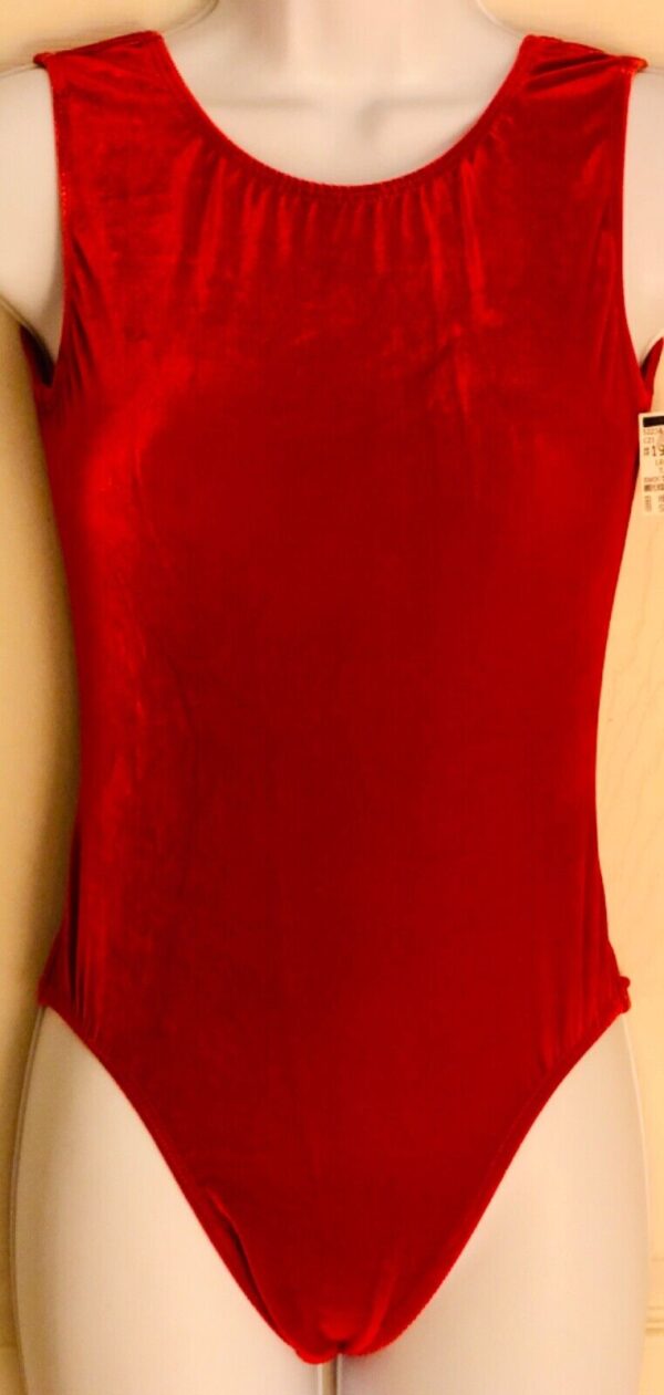 GK CLASSIC TANK LADIES SMALL RICH RED VELVET GYMNASTICS DANCE LEOTARD Sz AS NWT