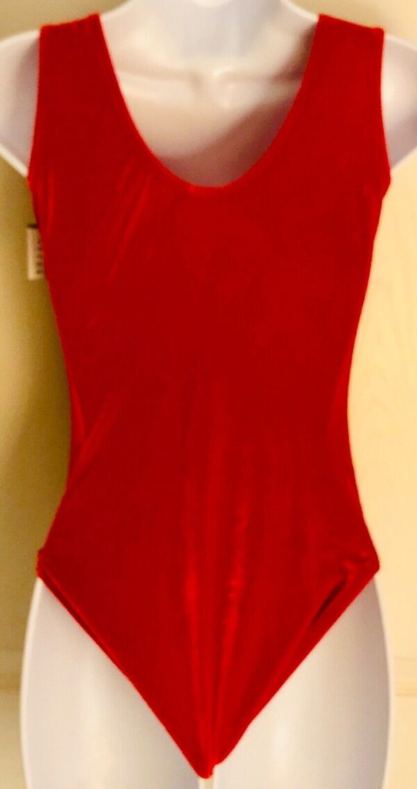 GK CLASSIC TANK LADIES SMALL RICH RED VELVET GYMNASTICS DANCE LEOTARD Sz AS NWT - Image 2