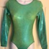 GK LONG SLEEVE LADIES SMALL CLASSIC GREEN SPARKLE GYMNASTICS DANCE LEOTARD Sz AS