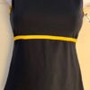 GK DANCE CHEER LADIES SMALL NAVY YELLOW DRY TECH V-NECK PERFORM TOP Sz AS NWT!