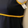 GK DANCE CHEER LADIES SMALL NAVY YELLOW DRY TECH V-NECK PERFORM TOP Sz AS NWT! - Image 3
