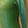 GK LONG SLEEVE LADIES SMALL CLASSIC GREEN SPARKLE GYMNASTICS DANCE LEOTARD Sz AS - Image 4