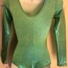 GK LONG SLEEVE LADIES SMALL CLASSIC GREEN SPARKLE GYMNASTICS DANCE LEOTARD Sz AS - Image 5