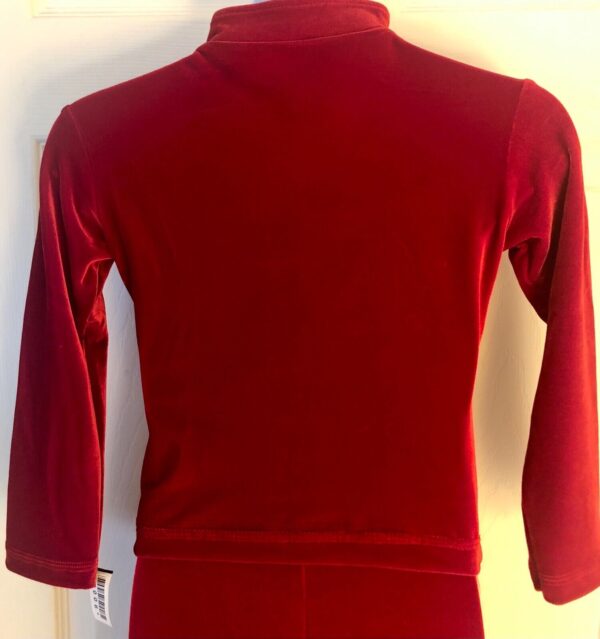 GK WARM UP JACKET GIRLS X-SMALL RED VELVET ZIP FRONT GYM SKATE DANCE CHEER CXS - Image 6