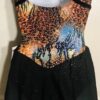 GK FIGURE SKATE DRESS ADULT SMALL JUNGLE BOOGIE CAMI STRAPPY BLACK VELVET AS NWT - Image 3