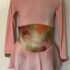 GK PINK VELVET CHILD SMALL LgSLV SERPENTINE TIE-DYE FIGURE SKATE DRESS CS NWT!