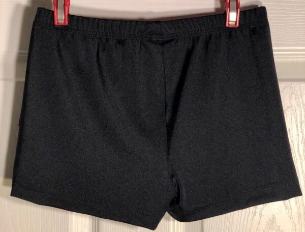 GK CHEER MICRO MINI WORKOUT SHORTS ADULT MEDIUM BLACK NYLON/SPANDEX JA AM NWT! - Image 3