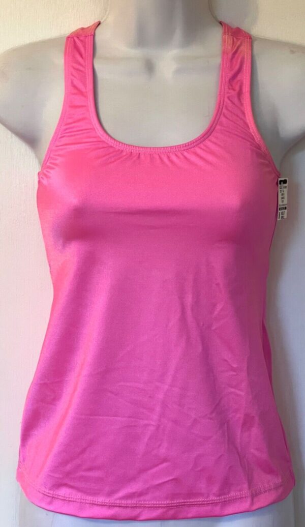 GK DANCE JAZZ CHEER ADULT SMALL PINK NYLON/SPANDEX RACERBACK TANK TOP Sz AS NWT!