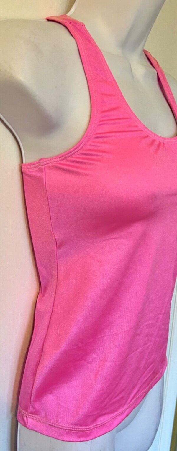 GK DANCE JAZZ CHEER ADULT SMALL PINK NYLON/SPANDEX RACERBACK TANK TOP Sz AS NWT! - Image 2