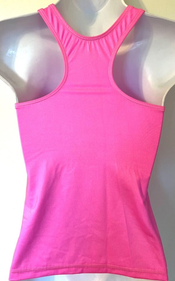 GK DANCE JAZZ CHEER ADULT SMALL PINK NYLON/SPANDEX RACERBACK TANK TOP Sz AS NWT! - Image 5