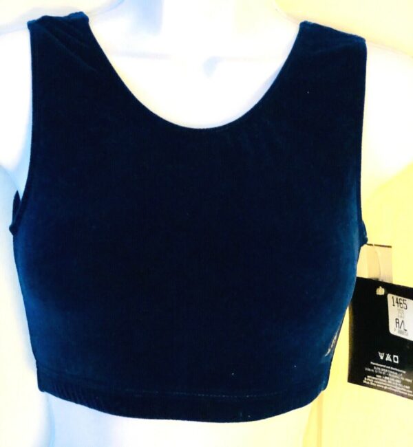 GK ELITE JAZZ DANCE CHEER ADULT LARGE ROYAL VELVET TANK CROP TOP Sz AL NWT!