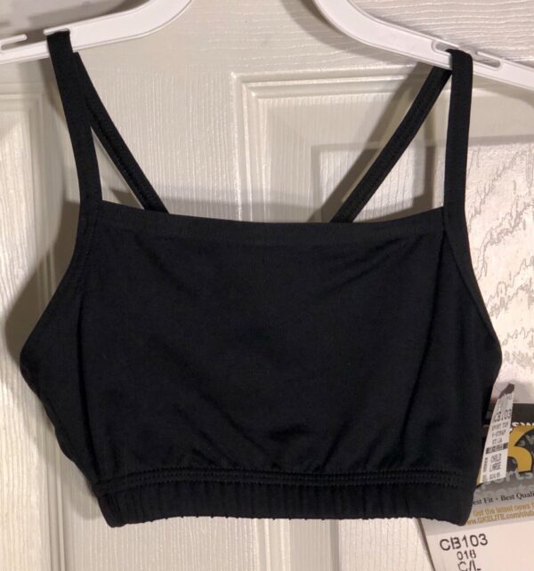 GK ELITE CHEER SPORT TOP CHILD LARGE BLACK V-STRAP SYLKTECH CAMISOLE CL NWT! - Image 4