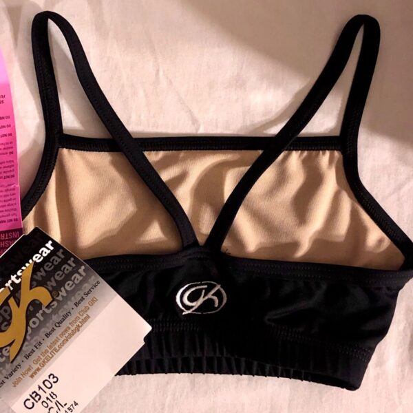 GK ELITE CHEER SPORT TOP CHILD LARGE BLACK V-STRAP SYLKTECH CAMISOLE CL NWT! - Image 5