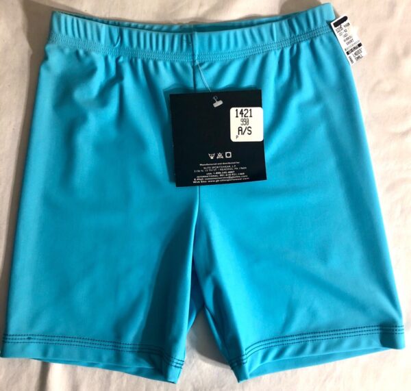 GK WORKOUT SHORTS LADIES SMALL BLUE NYLON/SPANDEX DANCE CHEER GYMNASTICS Sz AS