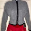 GK ICE SKATE JACKET ADULT LARGE GRAY FITTED FLEECE VELVET TRIM ZIP Sz AL NWT!