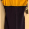 GK BIKETARD CHILD MEDIUM YELLOW NAVY NYLON/SPANDEX DANCE CHEER TANK CM NWT!
