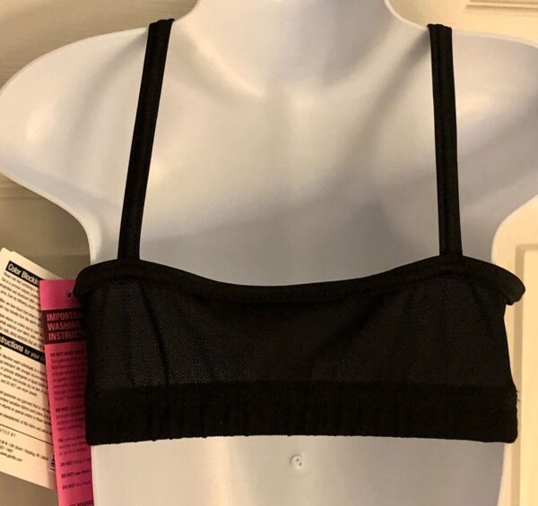 GK ELITE ATHLETIC SPORTS BRA CHILD LARGE BLACK NYLON/SPANDEX TECHMESH CL NWT! - Image 2