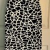 DKNY MAXI LADIES SMALL SLVLS BLACK WHITE VISCOSE STRETCH GIRAFFE PRINT DRESS S - Image 5
