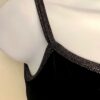 GK DANCE JAZZ ADULT SMALL BLACK VELVET X-BACK FOIL STRAPS CAMISOLE TOP Sz AS NWT - Image 2