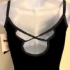 GK DANCE JAZZ ADULT SMALL BLACK VELVET X-BACK FOIL STRAPS CAMISOLE TOP Sz AS NWT - Image 5